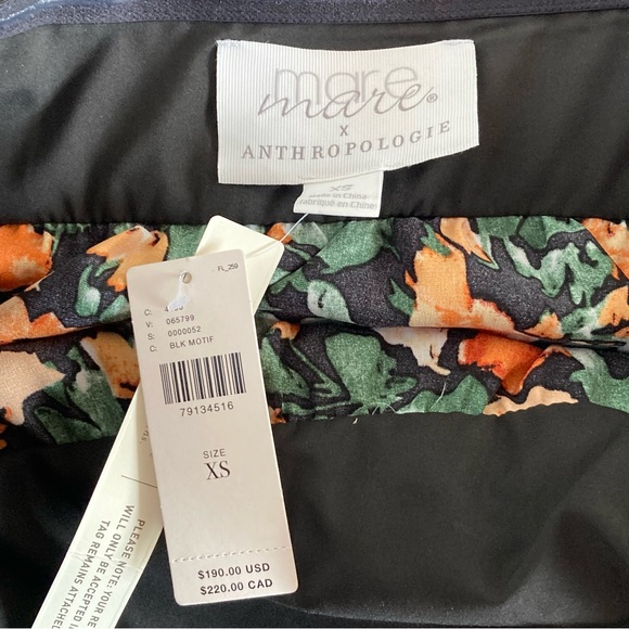 NWT Anthropologie Mare Mare Faux Leather Floral Maxi Dress XS - Picture 9 of 12